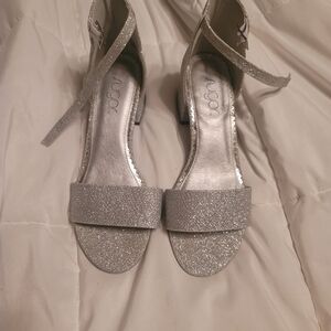 Sugar Silver Heels with Sparkling Finish